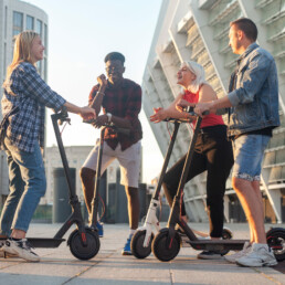 SHOK electric scooters friends meet